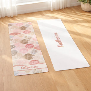 Soft Coastal Seashell Beach Pattern Yoga Mat