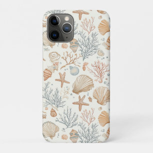Soft Coastal Seashells & Coral Botanical iPhone 11 Pro Case