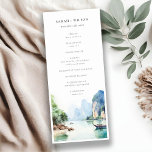 Soft Coastal Thailand Seascape Wedding Program<br><div class="desc">Soft Watercolor Coastal Thailand Seascape Theme Collection.- it's an elegant script watercolor Illustration of Karbi,  Thailand Seascape,  perfect for your Thailand destination wedding & parties. It’s very easy to customise,  with your personal details. If you need any other matching product or customisation,  kindly message via Zazzle.</div>