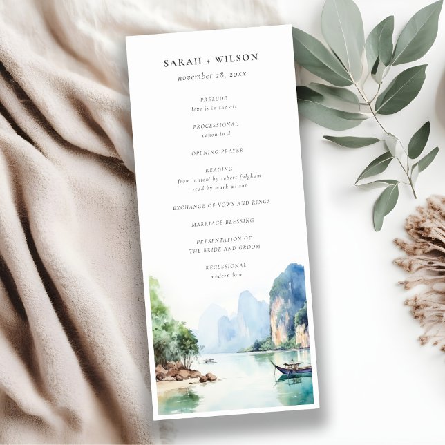 Soft Coastal Thailand Seascape Wedding Program (Creator Uploaded)