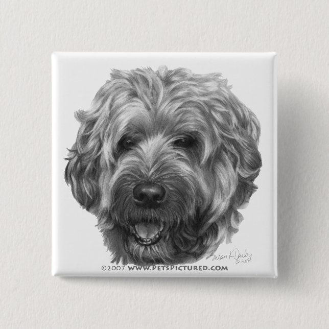 Soft-Coated Wheaten Terrier 15 Cm Square Badge (Front)