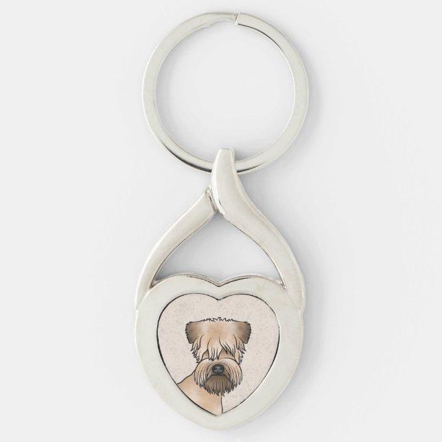 Soft-Coated Wheaten Terrier Adorable Cartoon Dog Key Ring (Front)