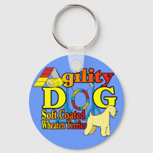 Soft_Coated_Wheaten_Terrier_Agility Key Ring