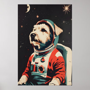 Soft Coated Wheaten Terrier Astronaut Poster