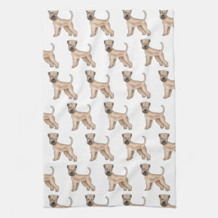 Soft-Coated Wheaten Terrier Cartoon Dog Pattern Tea Towel