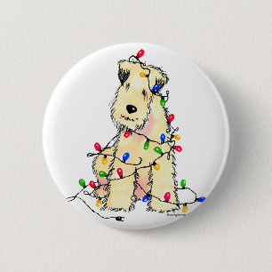 Soft Coated Wheaten Terrier - Christmas 6 Cm Round Badge