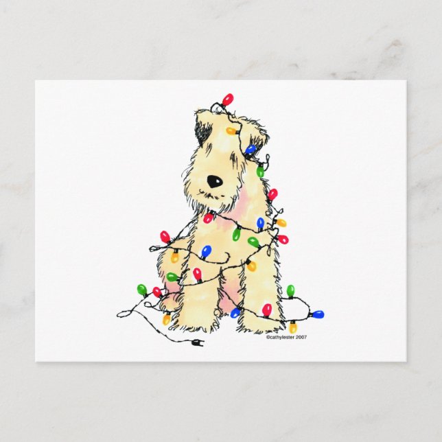 Soft Coated Wheaten Terrier - Christmas Holiday Postcard (Front)