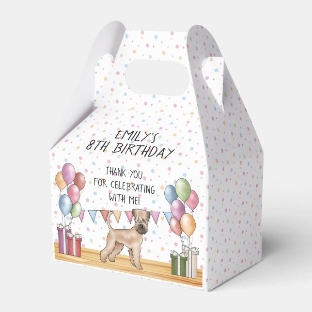 Soft-Coated Wheaten Terrier Dog Birthday Thank You Favour Box (Front Side)