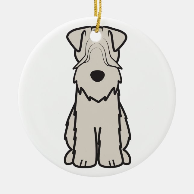 Soft Coated Wheaten Terrier Dog Cartoon Ceramic Ornament (Front)