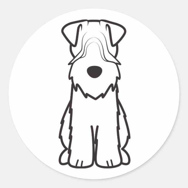 Soft Coated Wheaten Terrier Dog Cartoon Classic Round Sticker (Front)