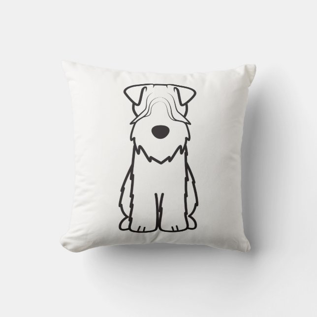 Soft Coated Wheaten Terrier Dog Cartoon Cushion (Front)