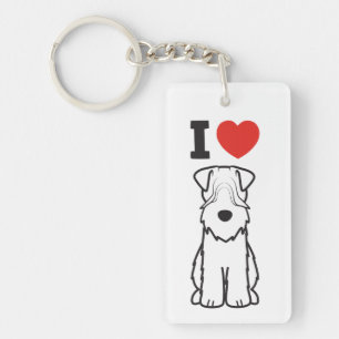 Soft Coated Wheaten Terrier Dog Cartoon Key Ring