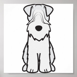 Soft Coated Wheaten Terrier Dog Cartoon Poster
