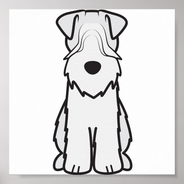 Soft Coated Wheaten Terrier Dog Cartoon Poster (Front)