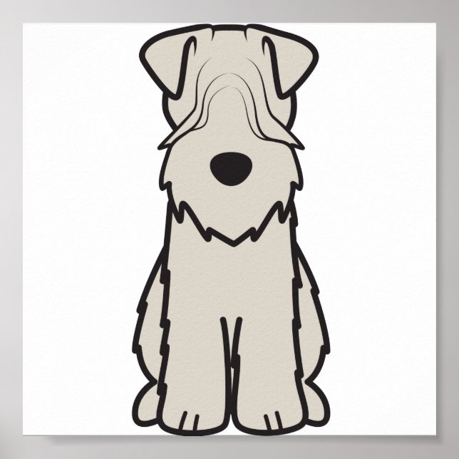 Soft Coated Wheaten Terrier Dog Cartoon Poster (Front)