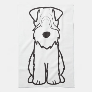 Soft Coated Wheaten Terrier Dog Cartoon Tea Towel