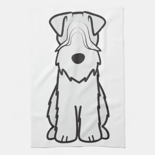 Soft Coated Wheaten Terrier Dog Cartoon Tea Towel