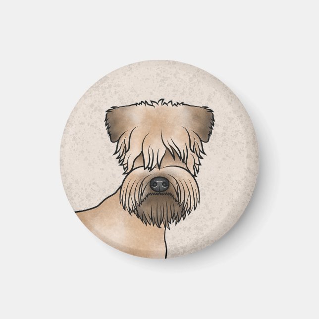 Soft-Coated Wheaten Terrier Dog Head Close-Up Magnet (Front)