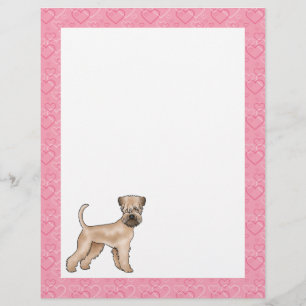 Soft-Coated Wheaten Terrier Dog Heart Pattern Pink Custom Letterhead