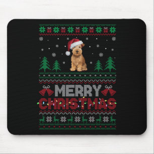 Soft Coated Wheaten Terrier Dog Santa Hat Xmas Tre Mouse Pad