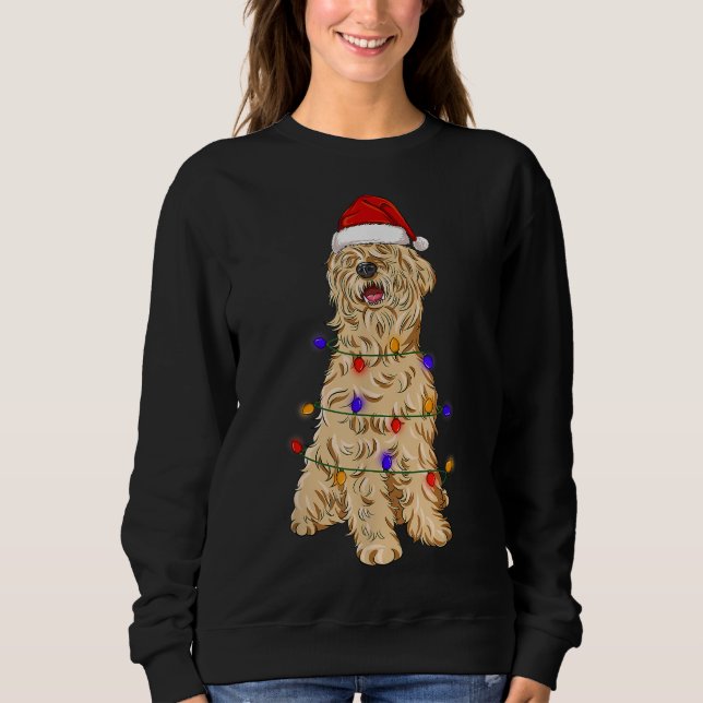 Soft Coated Wheaten Terrier Dog Wearing Christmas  Sweatshirt (Front)