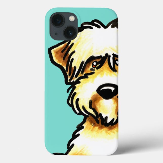 Soft Coated Wheaten Terrier Face Aqua Case-Mate iPhone Case (Back)