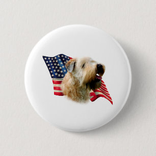 Soft Coated Wheaten Terrier Flag 6 Cm Round Badge