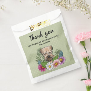 Soft-Coated Wheaten Terrier Floral Birthday Thanks Favour Bag