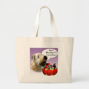 Soft Coated Wheaten Terrier Halloween Candy Large Tote Bag