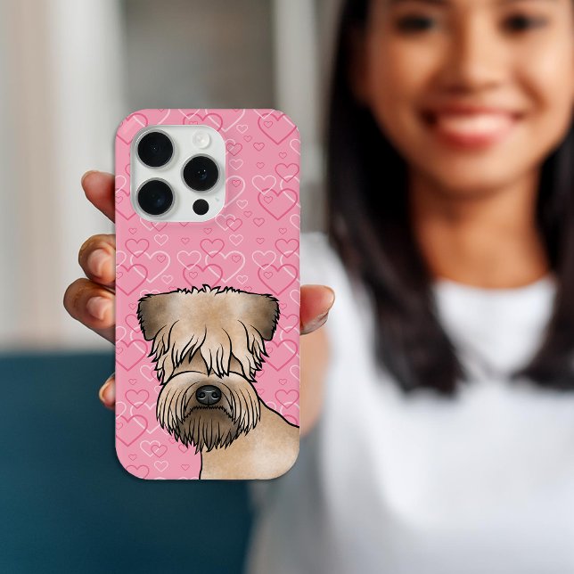 Soft-Coated Wheaten Terrier Head On Pink Hearts Case-Mate iPhone Case (Creator Uploaded)