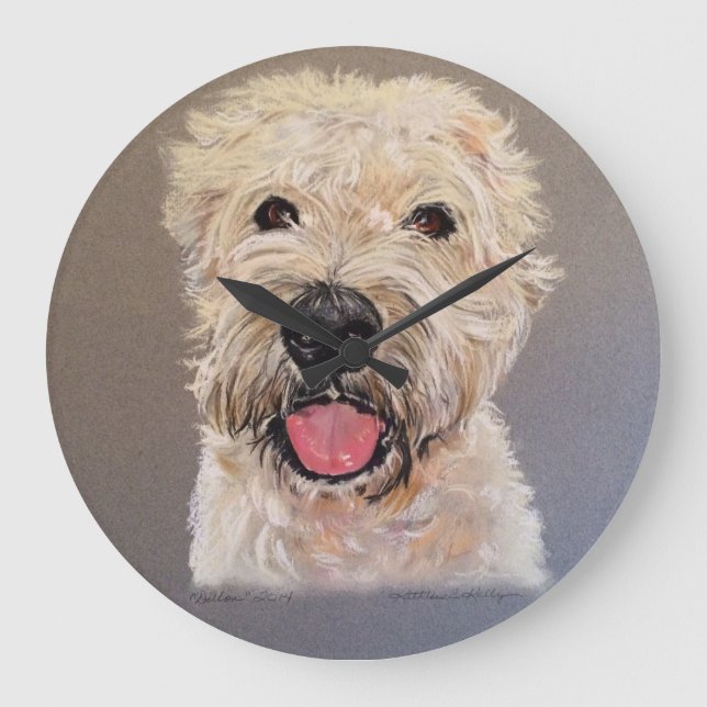Soft Coated Wheaten Terrier Large Clock (Front)