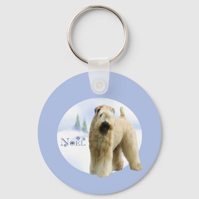 Soft Coated Wheaten Terrier Noel Keychain (Front)