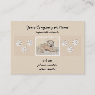 Soft Coated Wheaten Terrier Painting Original Art Business Card