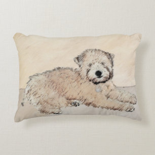 Soft Coated Wheaten Terrier Painting Original Art Decorative Cushion