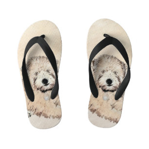 Soft Coated Wheaten Terrier Painting Original Art Kid's Thongs