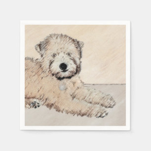 Soft Coated Wheaten Terrier Painting Original Art Napkin