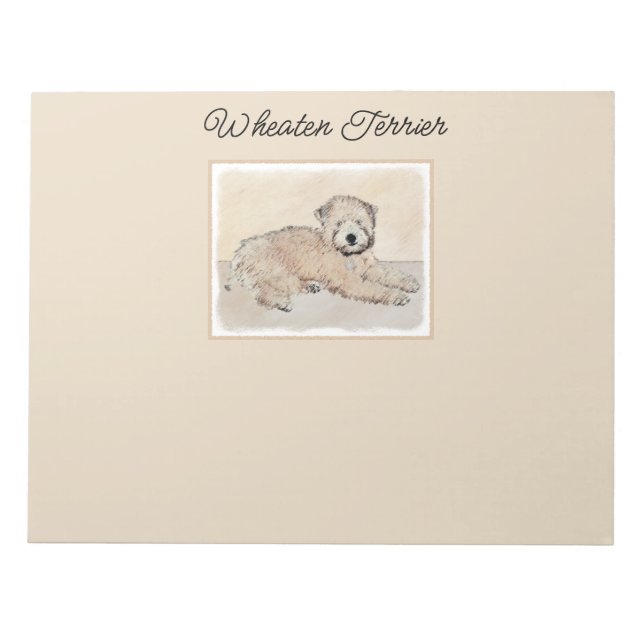 Soft Coated Wheaten Terrier Painting Original Art Notepad (Front)