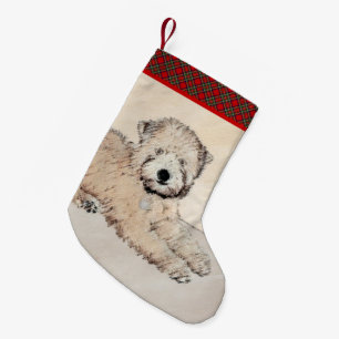 Soft Coated Wheaten Terrier Painting Original Art Small Christmas Stocking