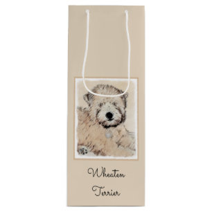 Soft Coated Wheaten Terrier Painting Original Art Wine Gift Bag