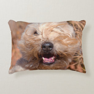 Soft Coated Wheaten Terrier portrait Decorative Cushion