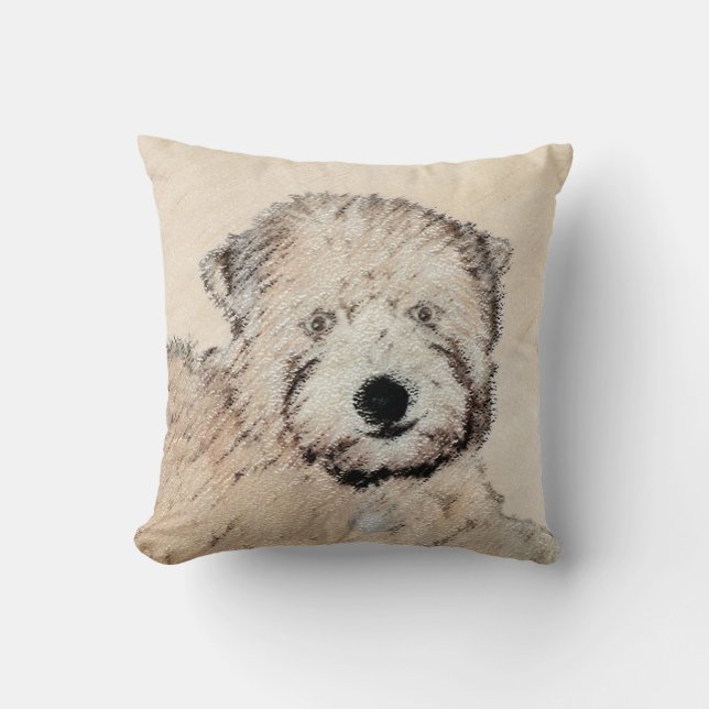 Soft-Coated Wheaten Terrier Puppy Painting Dog Art Cushion (Front)