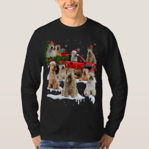 Soft coated Wheaten Terrier Red Truck Christmas Tr T-Shirt