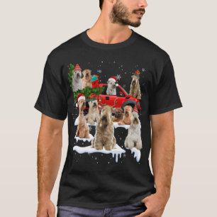 Soft coated Wheaten Terrier Red Truck Christmas Tr T-Shirt