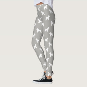Soft Coated Wheaten Terrier Silhouettes Pattern Leggings