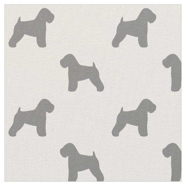 Soft Coated Wheaten Terrier Silhouettes Patterned Fabric (Close Up)