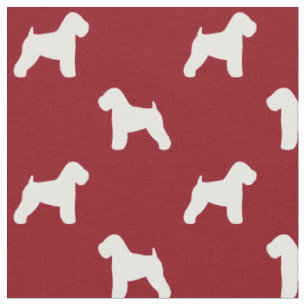Soft Coated Wheaten Terrier Silhouettes Red Fabric