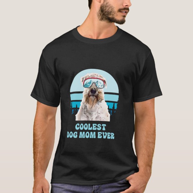 Soft Coated Wheaten Terrier Skiing Coolest Dog Mum T-Shirt (Front)