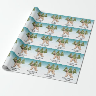 Soft-Coated Wheaten Terrier Snowy Winter Forest Wrapping Paper