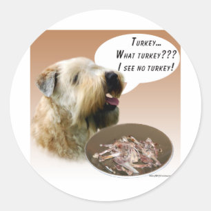Soft Coated Wheaten Terrier Turkey Classic Round Sticker