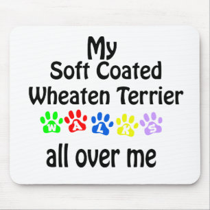 Soft Coated Wheaten Terrier Walks Design Mouse Pad